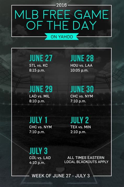 mlb free game of the day schedule